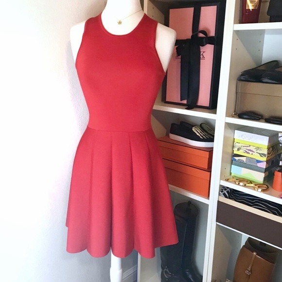 Parker Fit & Flare Red Dress Holiday Outfit - Picture 8 of 8